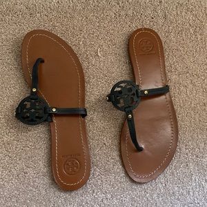 Miller style Tory Burch sandals navy blue